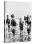 Japanese Mothers and Children Fishing Photograph - Japan-Lantern Press-Stretched Canvas