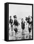 Japanese Mothers and Children Fishing Photograph - Japan-Lantern Press-Framed Stretched Canvas