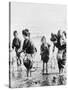 Japanese Mothers and Children Fishing Photograph - Japan-Lantern Press-Stretched Canvas