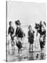 Japanese Mothers and Children Fishing Photograph - Japan-Lantern Press-Stretched Canvas