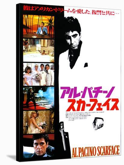 Japanese Movie Poster - Al Pacino Scarface-null-Stretched Canvas
