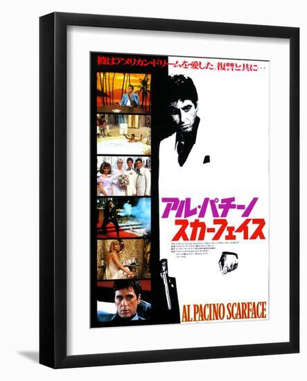 Japanese Movie Poster - Al Pacino Scarface-null-Framed Premium Giclee Print