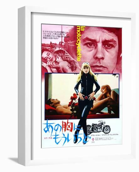 Japanese Movie Poster - The Girl on a Motorcycle 1-null-Framed Giclee Print