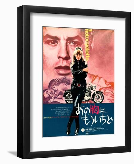 Japanese Movie Poster - The Girl on a Motorcycle 2-null-Framed Premium Giclee Print