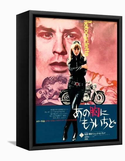 Japanese Movie Poster - The Girl on a Motorcycle 2-null-Framed Stretched Canvas