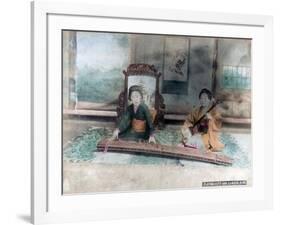 Japanese Music: Women Playing Koto and Samisen, Kobe, Japan-null-Framed Giclee Print