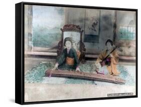 Japanese Music: Women Playing Koto and Samisen, Kobe, Japan-null-Framed Stretched Canvas