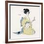 Japanese Musician Plays the Biwa Which Resembles the Western Lute-R. Halls-Framed Art Print