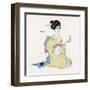 Japanese Musician Plays the Biwa Which Resembles the Western Lute-R. Halls-Framed Art Print