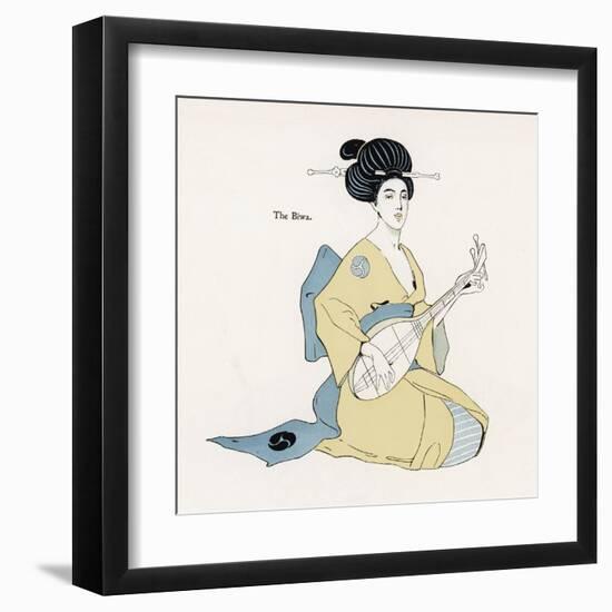 Japanese Musician Plays the Biwa Which Resembles the Western Lute-R. Halls-Framed Art Print