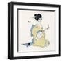 Japanese Musician Plays the Biwa Which Resembles the Western Lute-R. Halls-Framed Art Print