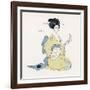 Japanese Musician Plays the Biwa Which Resembles the Western Lute-R. Halls-Framed Art Print