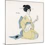 Japanese Musician Plays the Biwa Which Resembles the Western Lute-R. Halls-Mounted Art Print