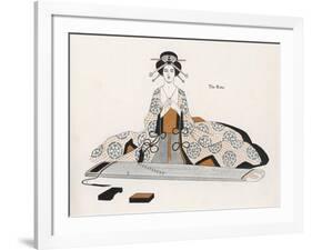 Japanese Musician Plays the Koto a Harp-Like Instrument Played Horizontally-R. Halls-Framed Art Print