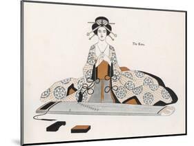 Japanese Musician Plays the Koto a Harp-Like Instrument Played Horizontally-R. Halls-Mounted Art Print