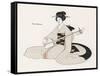 Japanese Musician Plays the Samisen-R. Halls-Framed Stretched Canvas