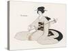 Japanese Musician Plays the Samisen-R. Halls-Stretched Canvas