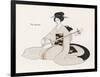 Japanese Musician Plays the Samisen-R. Halls-Framed Art Print