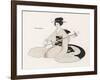 Japanese Musician Plays the Samisen-R. Halls-Framed Art Print