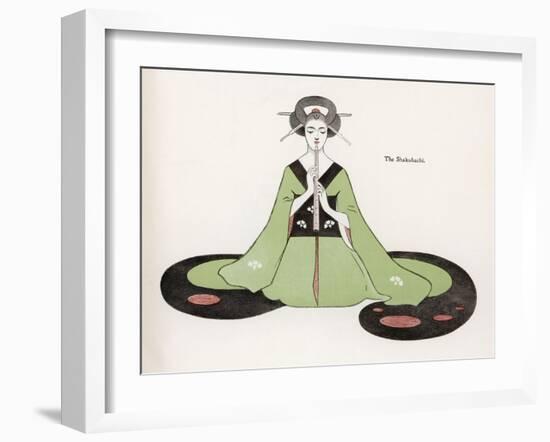 Japanese Musician Plays the Shakuhachi a Wind Instrument Resembling the Western Flute-R. Halls-Framed Art Print