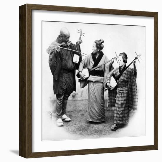 Japanese Musicians, C.1860s-Felice Beato-Framed Photographic Print