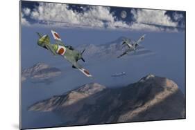 Japanese Nakajima Ki-84 Fighter Planes About to Attack an Allied Ship-Stocktrek Images-Mounted Art Print