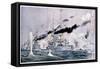 Japanese Naval Squadron Steaming to Bombard Port Arthur, Russo-Japanese War 1904-1905-null-Framed Stretched Canvas