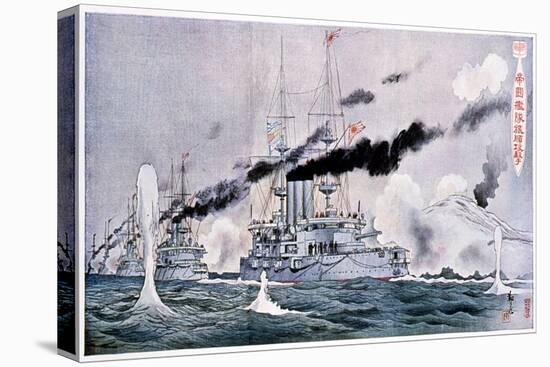 Japanese Naval Squadron Steaming to Bombard Port Arthur, Russo-Japanese War 1904-1905-null-Stretched Canvas