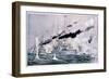 Japanese Naval Squadron Steaming to Bombard Port Arthur, Russo-Japanese War 1904-1905-null-Framed Giclee Print