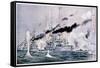 Japanese Naval Squadron Steaming to Bombard Port Arthur, Russo-Japanese War 1904-1905-null-Framed Stretched Canvas