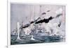 Japanese Naval Squadron Steaming to Bombard Port Arthur, Russo-Japanese War 1904-1905-null-Framed Giclee Print