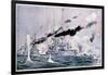 Japanese Naval Squadron Steaming to Bombard Port Arthur, Russo-Japanese War 1904-1905-null-Framed Giclee Print