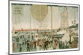 Japanese Navy Testing a Hot Air Balloon in Tsukiji, 1877-Hiroshige III-Mounted Giclee Print