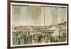 Japanese Navy Testing a Hot Air Balloon in Tsukiji, 1877-Hiroshige III-Framed Giclee Print