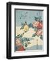 Japanese Nightingale and Spray of Roses, C. 1832-Katsushika Hokusai-Framed Premium Giclee Print