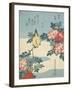 Japanese Nightingale and Spray of Roses, C. 1832-Katsushika Hokusai-Framed Giclee Print