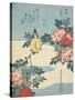 Japanese Nightingale and Spray of Roses, C. 1832-Katsushika Hokusai-Stretched Canvas