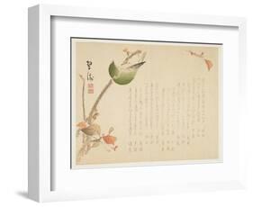 Japanese Nightingale Perched on a Branch-Suit?-Framed Giclee Print