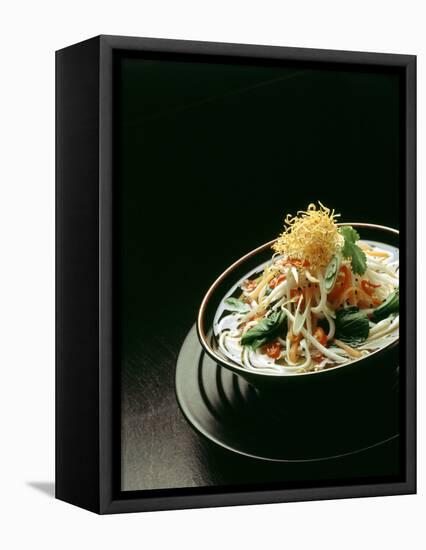 Japanese Noodle Soup (Miso Udon) with Fried Ginger-Frank Wieder-Framed Stretched Canvas