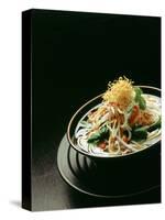 Japanese Noodle Soup (Miso Udon) with Fried Ginger-Frank Wieder-Stretched Canvas