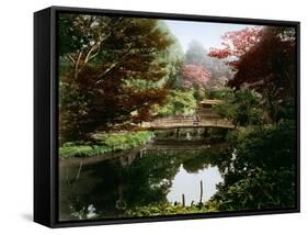 Japanese Ornamental Garden in Blossom-Kusakabe Kimbei-Framed Stretched Canvas