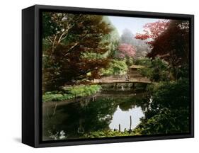 Japanese Ornamental Garden in Blossom-Kusakabe Kimbei-Framed Stretched Canvas