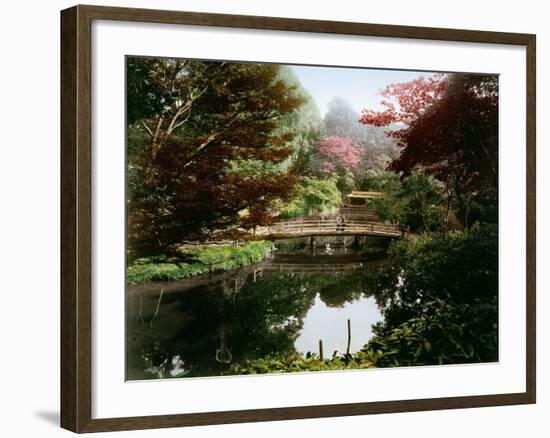 Japanese Ornamental Garden in Blossom-Kusakabe Kimbei-Framed Giclee Print