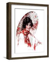 "Japanese Parasol,"August 15, 1925-J. Knowles Hare-Framed Giclee Print