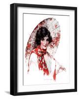 "Japanese Parasol,"August 15, 1925-J. Knowles Hare-Framed Giclee Print