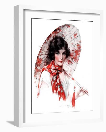 "Japanese Parasol,"August 15, 1925-J. Knowles Hare-Framed Giclee Print