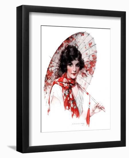 "Japanese Parasol,"August 15, 1925-J. Knowles Hare-Framed Giclee Print