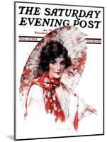 "Japanese Parasol," Saturday Evening Post Cover, August 15, 1925-J. Knowles Hare-Mounted Giclee Print