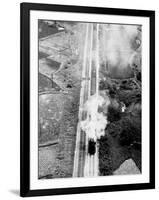 Japanese Passenger Train Stopped by Bombs-null-Framed Premium Photographic Print