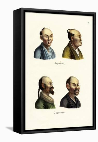 Japanese People, 1824-Karl Joseph Brodtmann-Framed Stretched Canvas